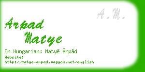arpad matye business card